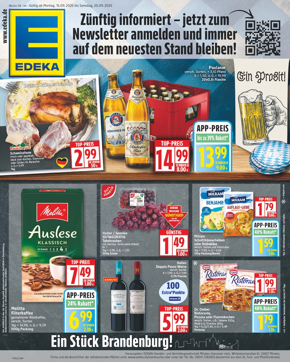 Page 1 of leaflet Prospekt ab Montag - Brandenburg
