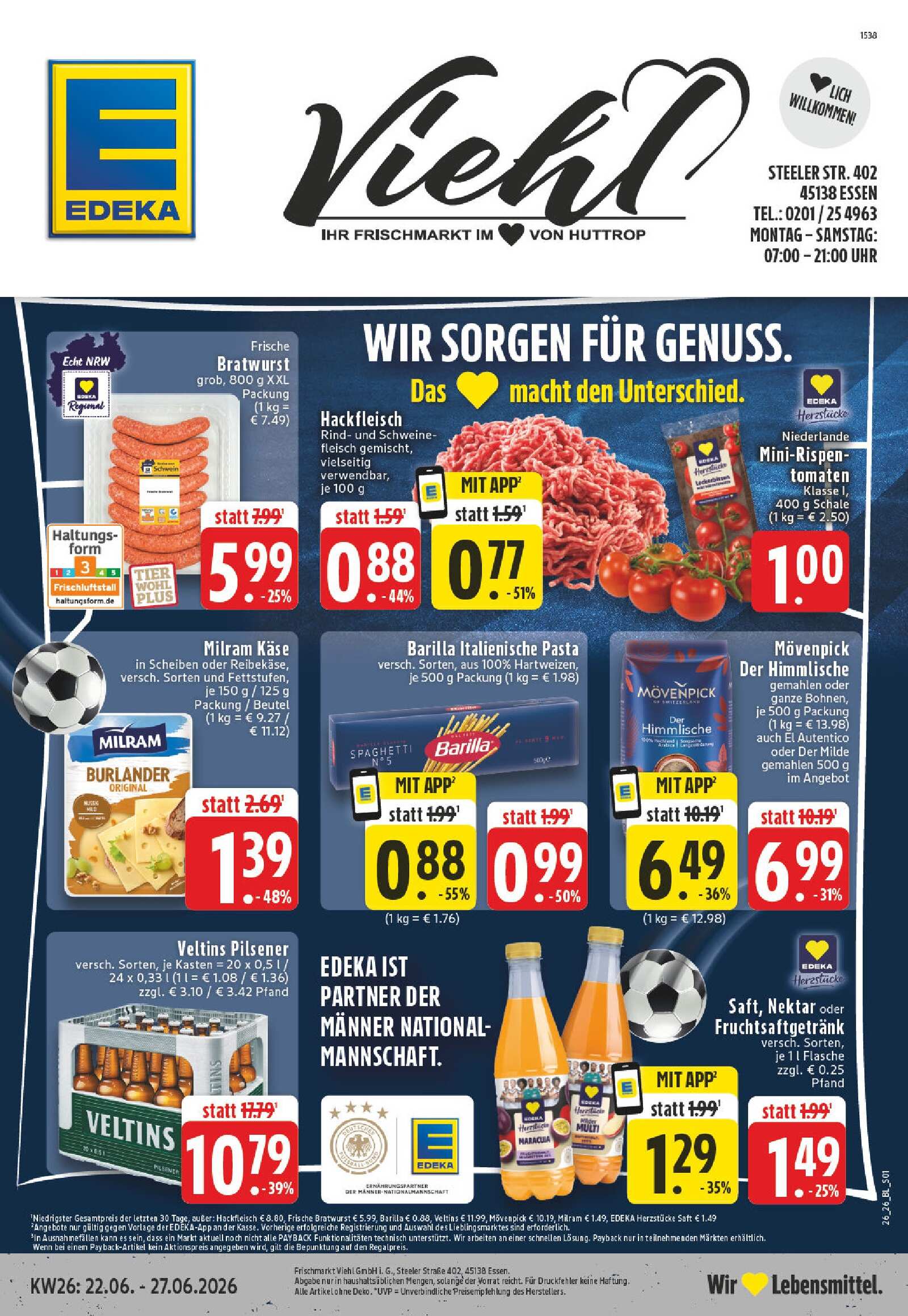 Edeka Prospekt ab Montag - Nordrhein - Westfalen Seite 1