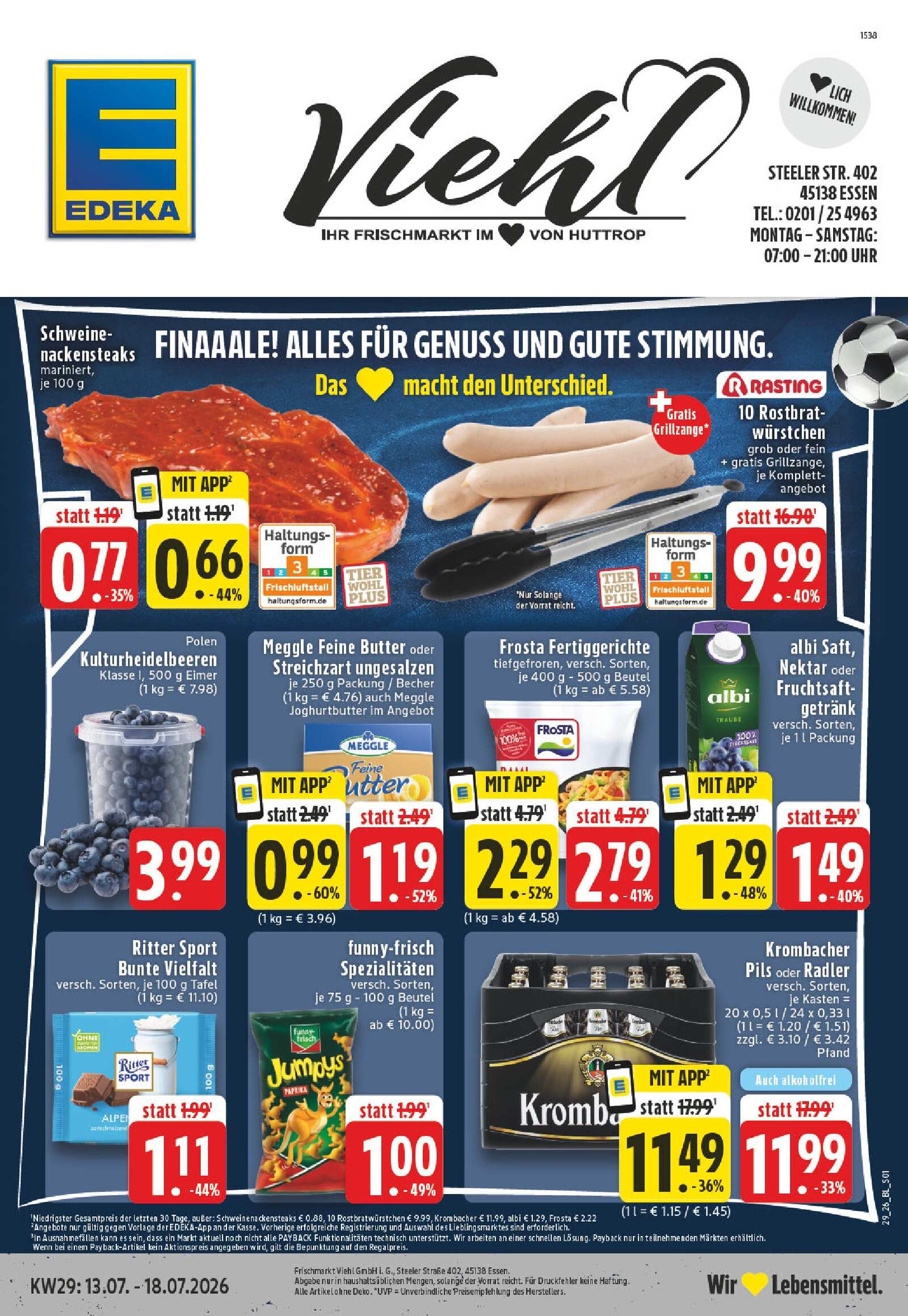 Edeka Prospekt ab Montag - Nordrhein - Westfalen Seite 1