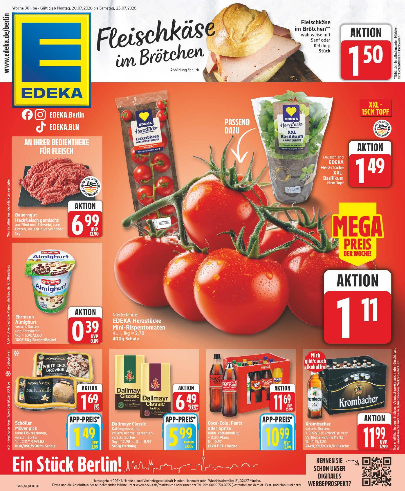 Edeka Prospekt ab Montag - Berlin Seite 1