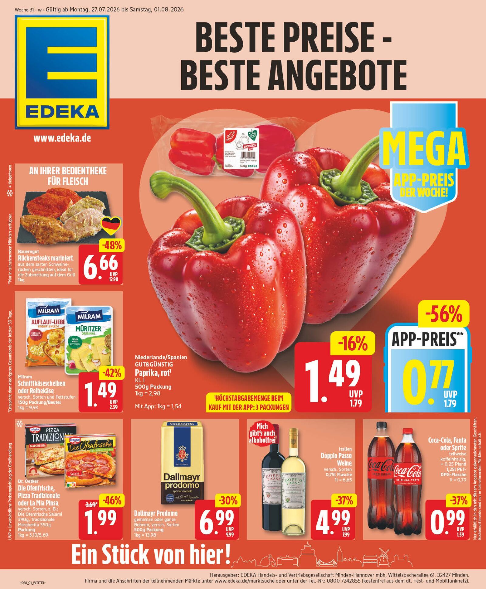 Edeka Prospekt ab Montag - Niedersachsen Seite 1