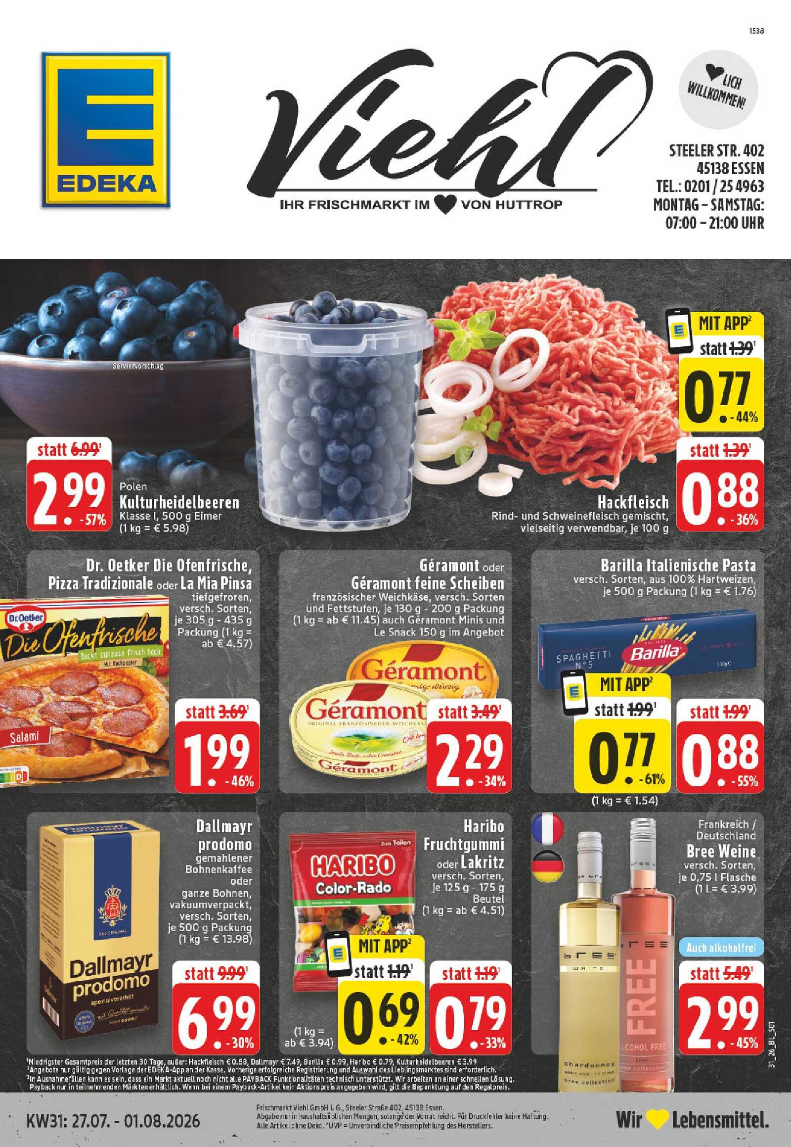Edeka Prospekt ab Montag - Nordrhein - Westfalen Seite 1