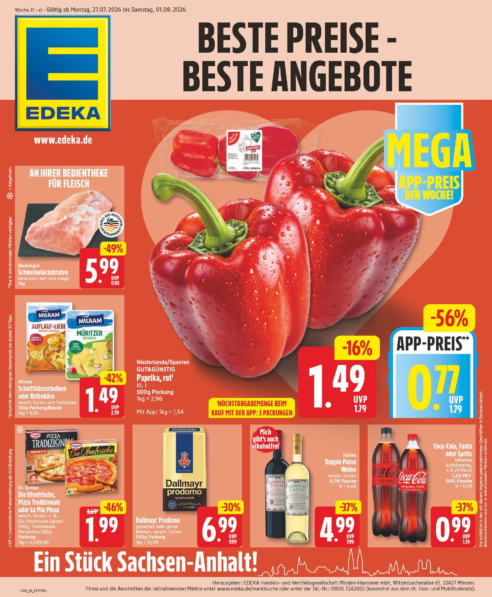 Edeka Prospekt ab Montag - Sachsen-Anhalt Seite 1
