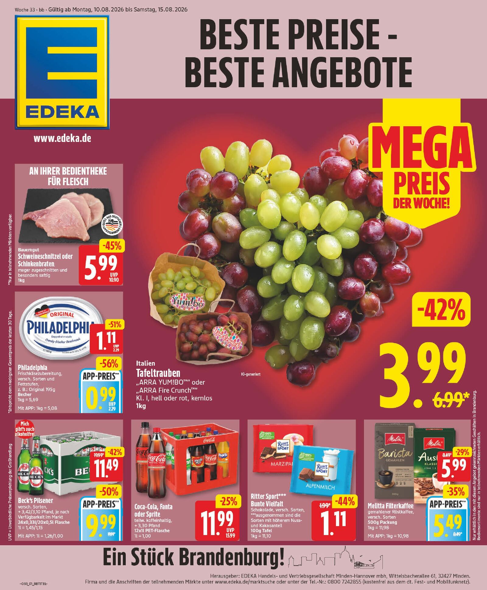 Edeka Prospekt ab Montag - Brandenburg Seite 1