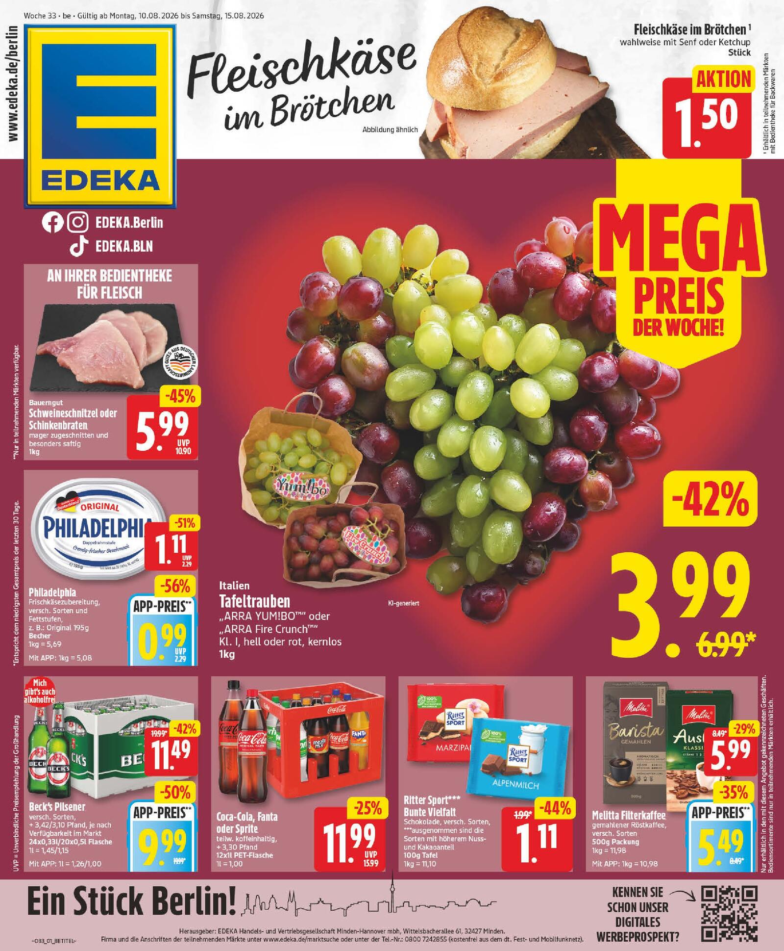 Edeka Prospekt ab Montag - Berlin Seite 1