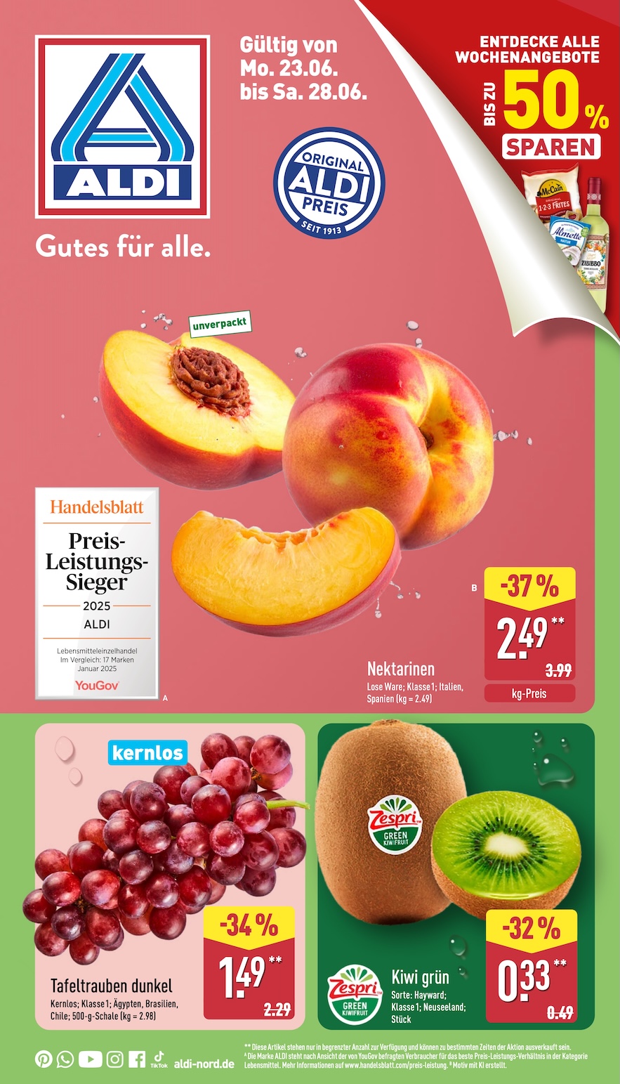 Page 1 of leaflet Aldi Nord Prospekt ab Montag