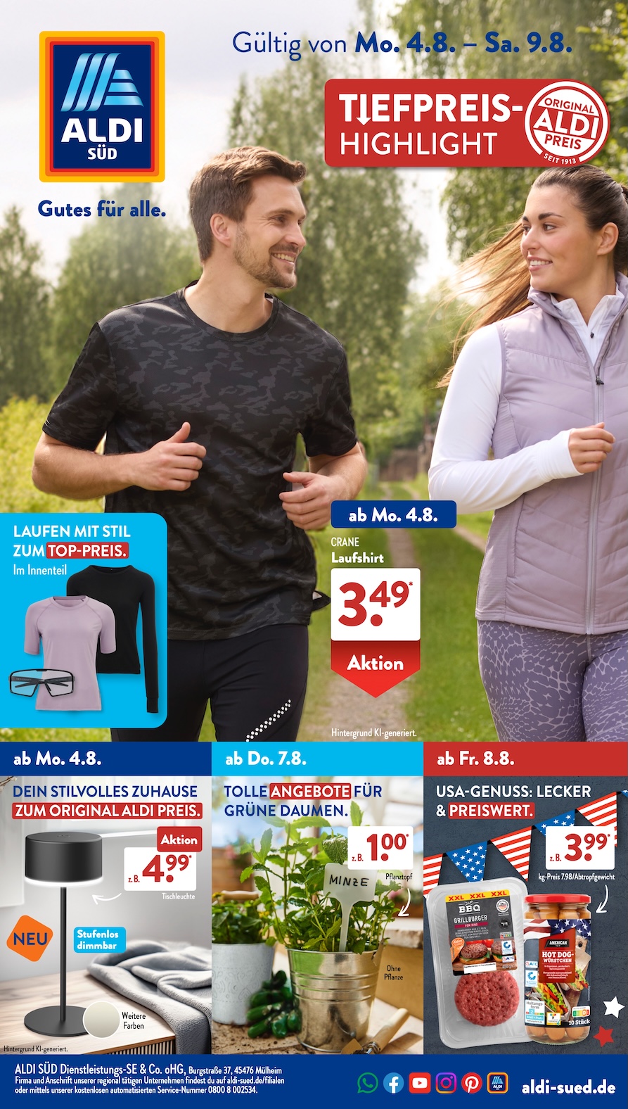 Page 1 of leaflet Aldi Süd Prospekt ab Montag