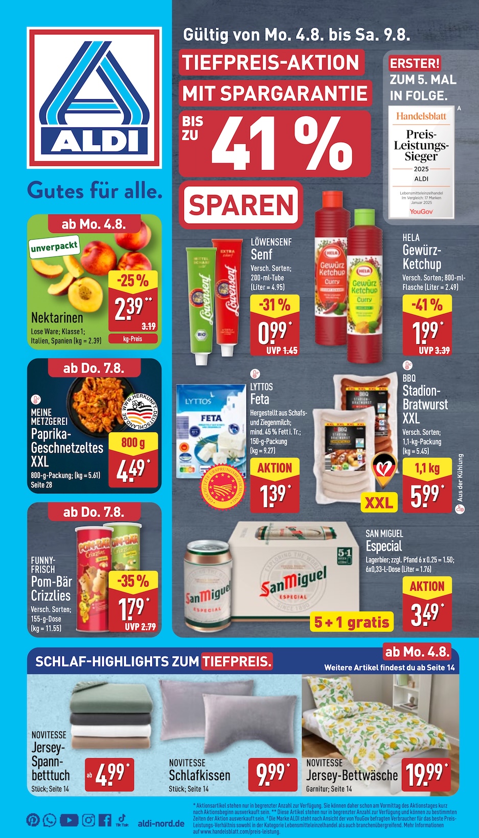 Page 1 of leaflet Aldi Nord Prospekt ab Montag