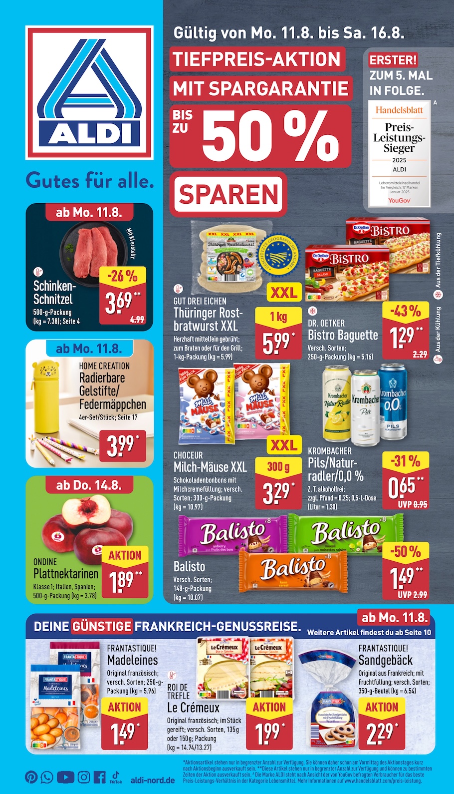 Page 1 of leaflet Aldi Nord Prospekt ab Montag