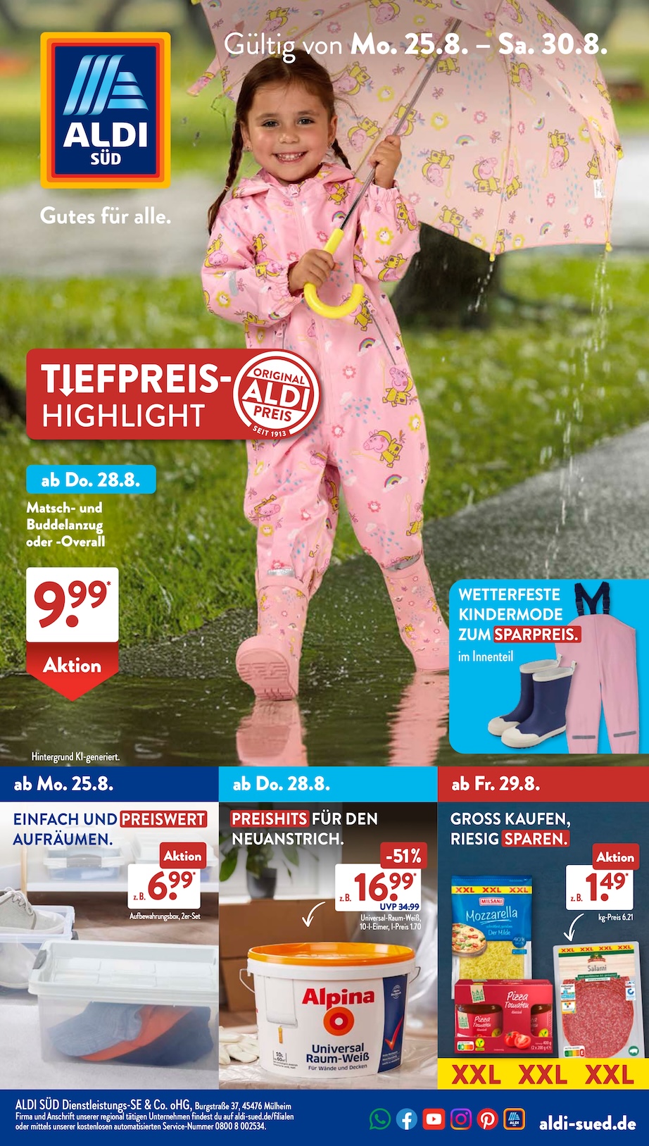 Page 1 of leaflet Aldi Süd Prospekt ab Montag