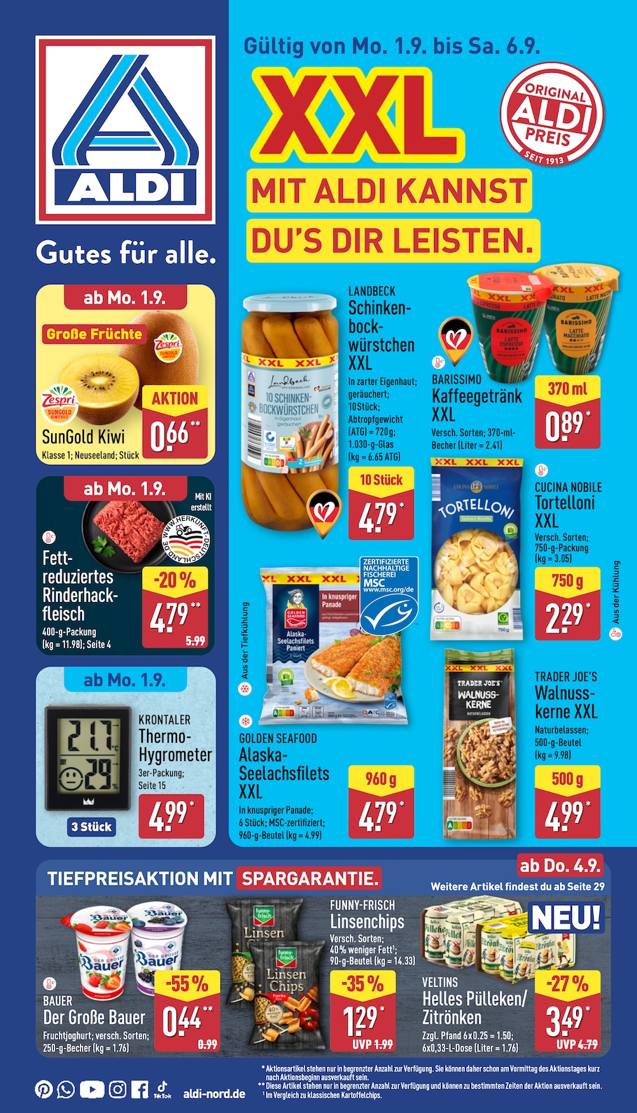 Page 1 of leaflet Aldi Nord Prospekt ab Montag