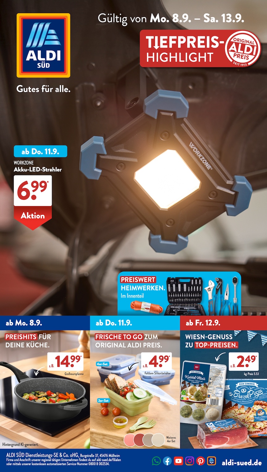 Page 1 of leaflet Aldi Süd Prospekt ab Montag