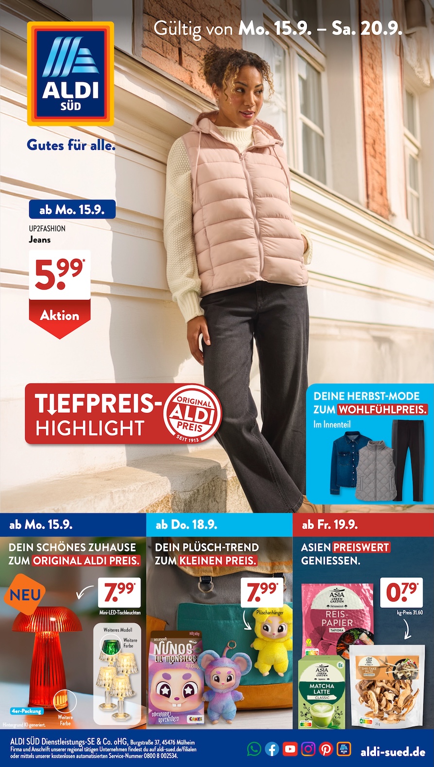 Page 1 of leaflet Aldi Süd Prospekt ab Montag