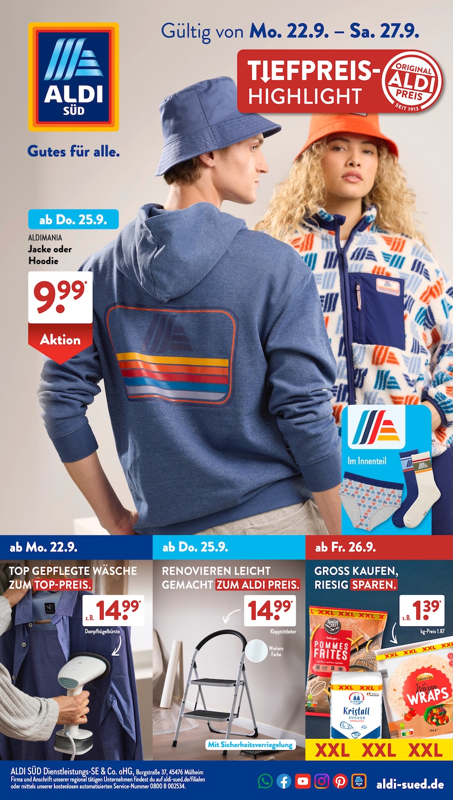 Page 1 of leaflet Aldi Süd Prospekt ab Montag
