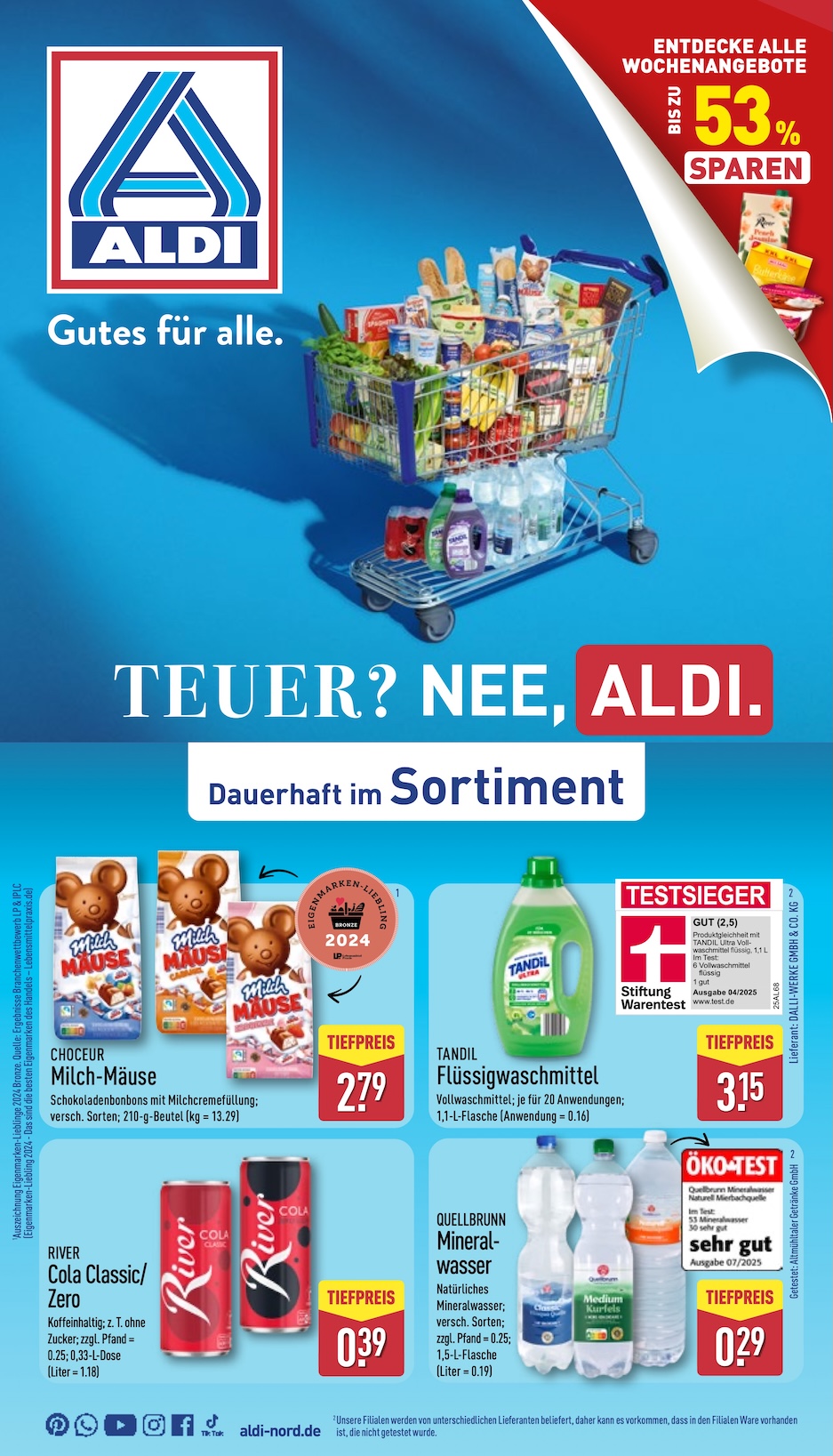 Page 1 of leaflet Aldi Nord Prospekt ab Montag