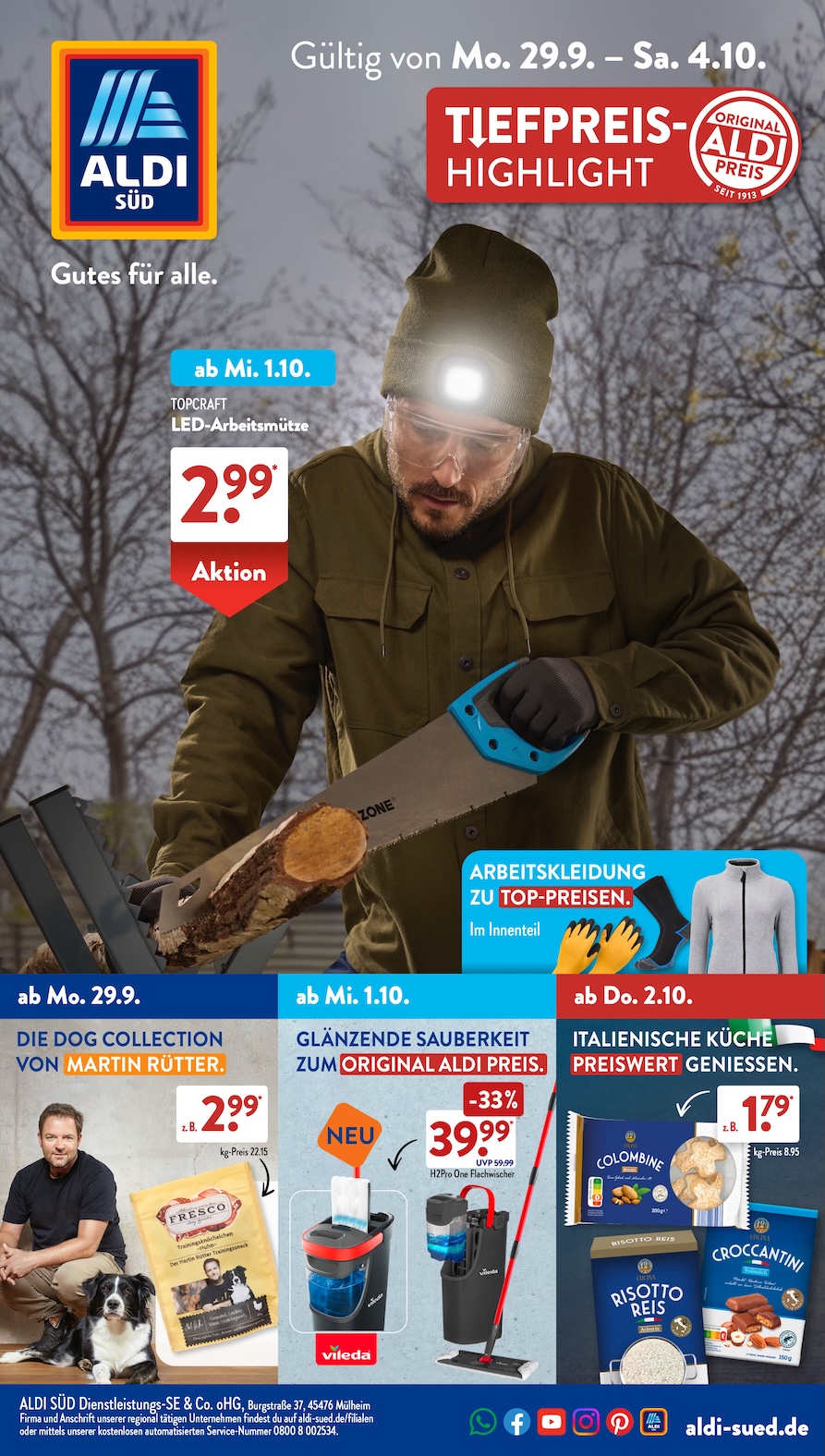 Page 1 of leaflet Aldi Süd Prospekt ab Montag