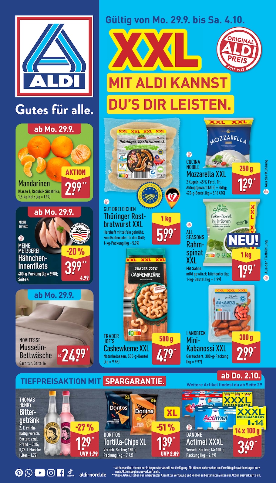 Page 1 of leaflet Aldi Nord Prospekt ab Montag