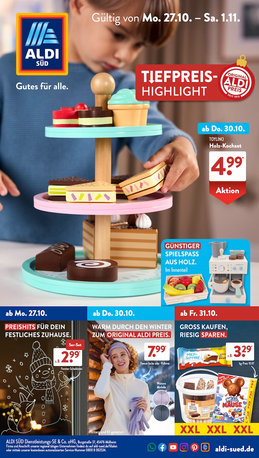Page 1 of leaflet Aldi Süd Prospekt ab Montag
