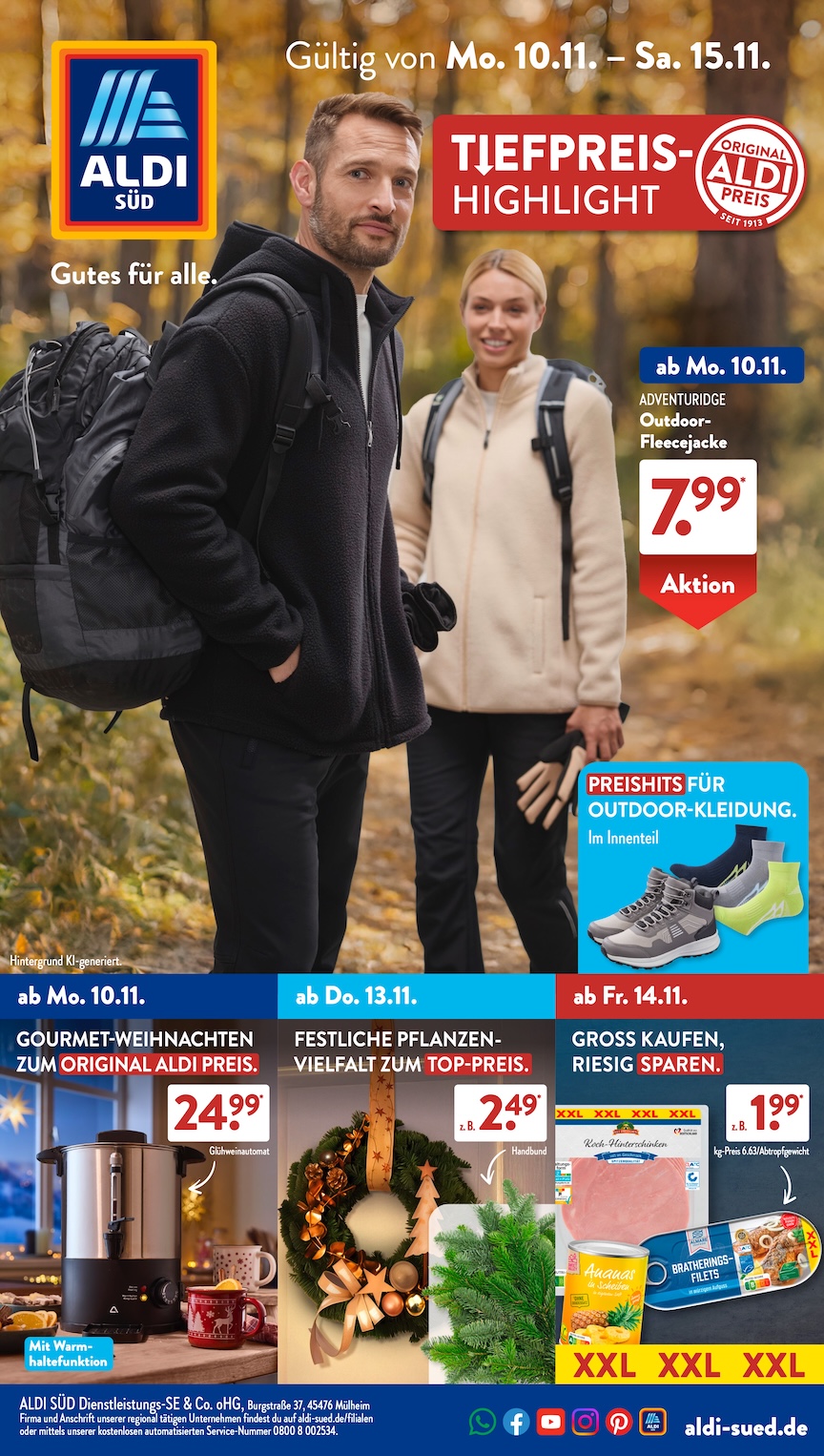 Page 1 of leaflet Aldi Süd Prospekt ab Montag