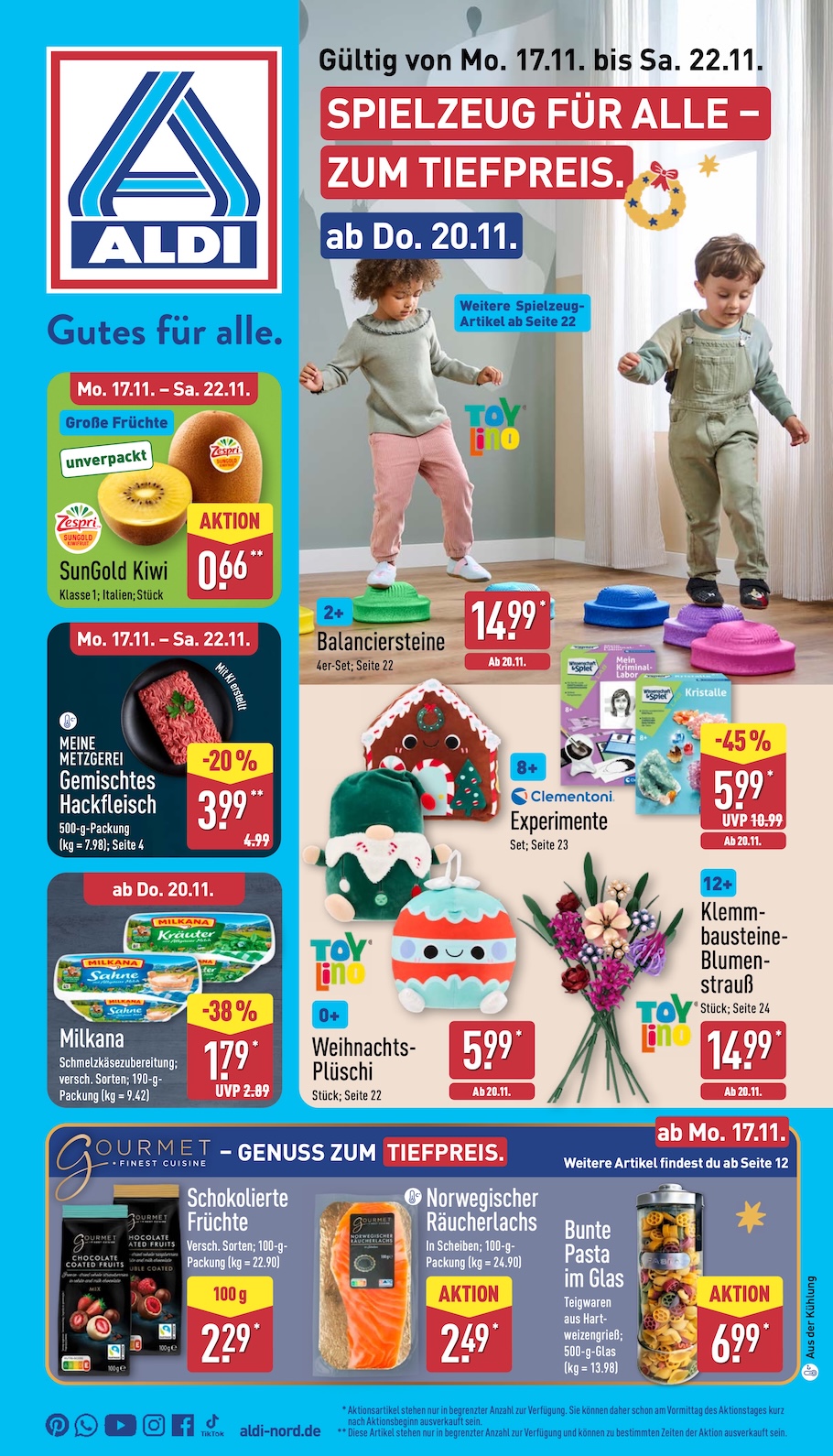 Page 1 of leaflet Aldi Nord Prospekt ab Montag
