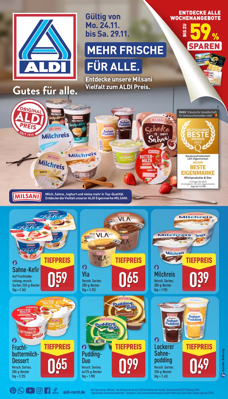 Page 1 of leaflet Aldi Nord Prospekt ab Montag