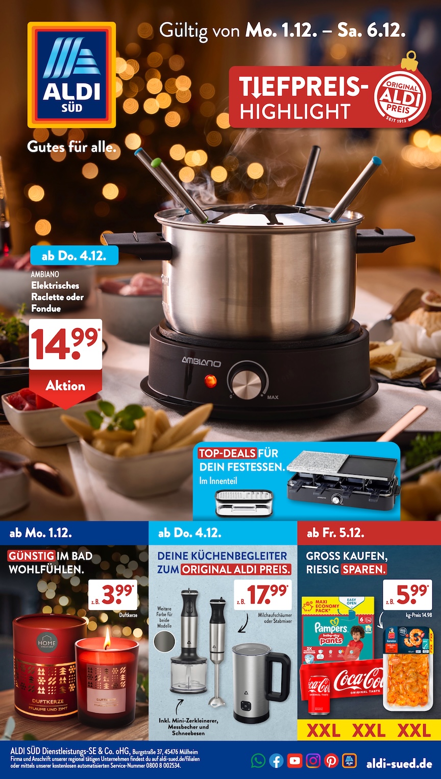 Aldi Aldi Süd Prospekt ab Montag Seite 1