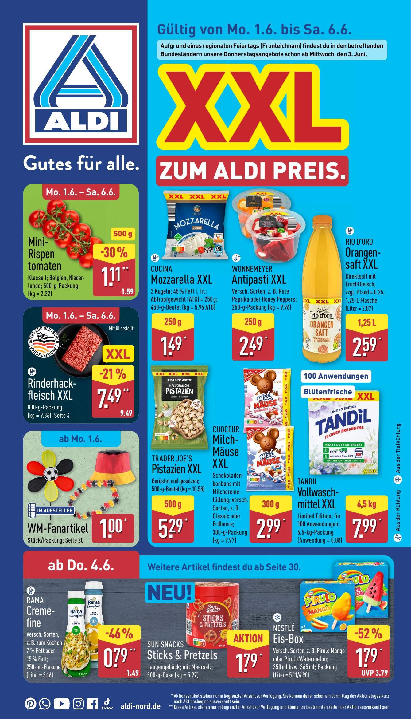 Page 1 of leaflet Aldi Nord Prospekt ab Montag