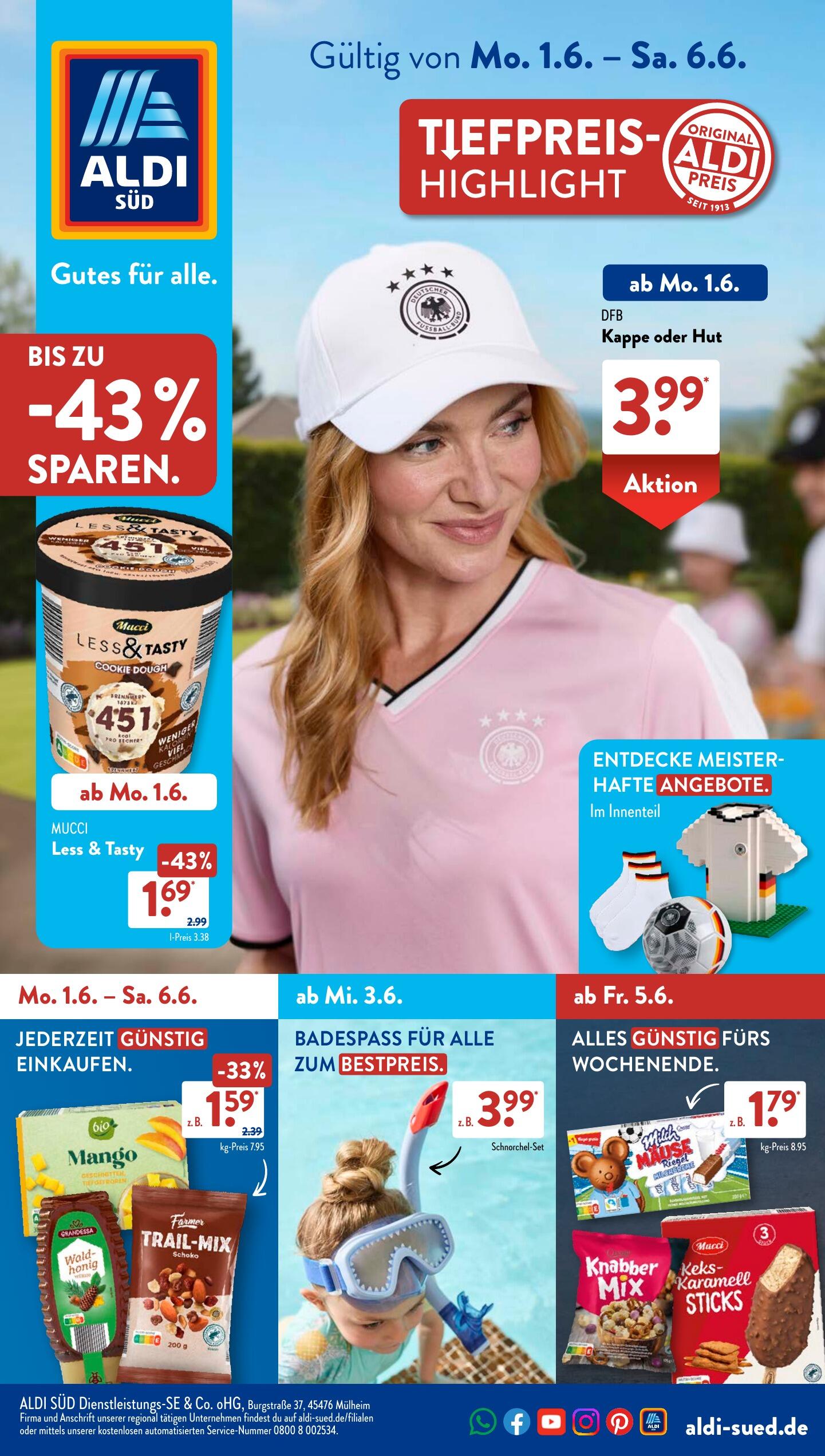 Page 1 of leaflet Aldi Süd Prospekt ab Montag