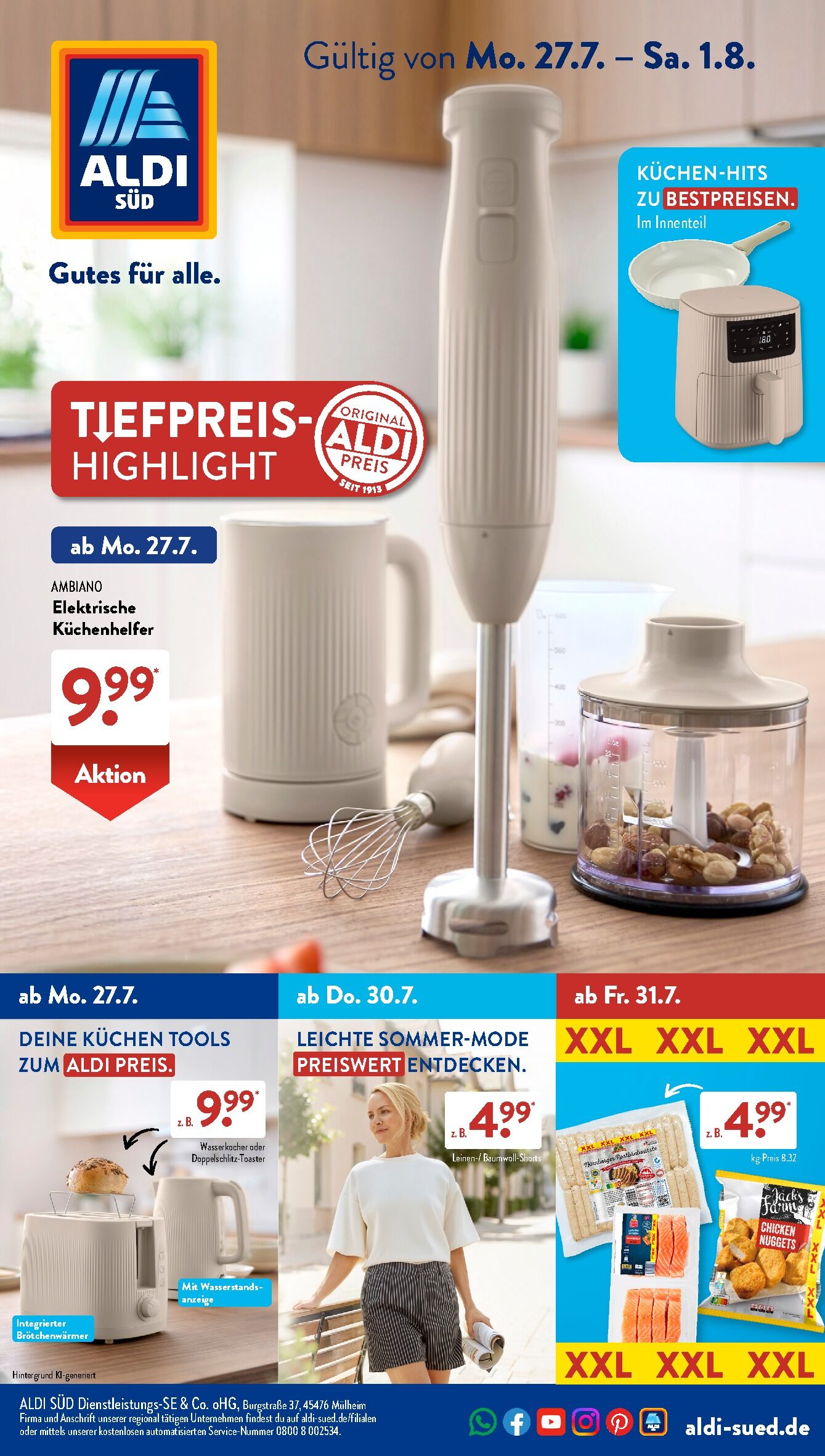 Aldi Aldi Süd Prospekt ab Montag Seite 1