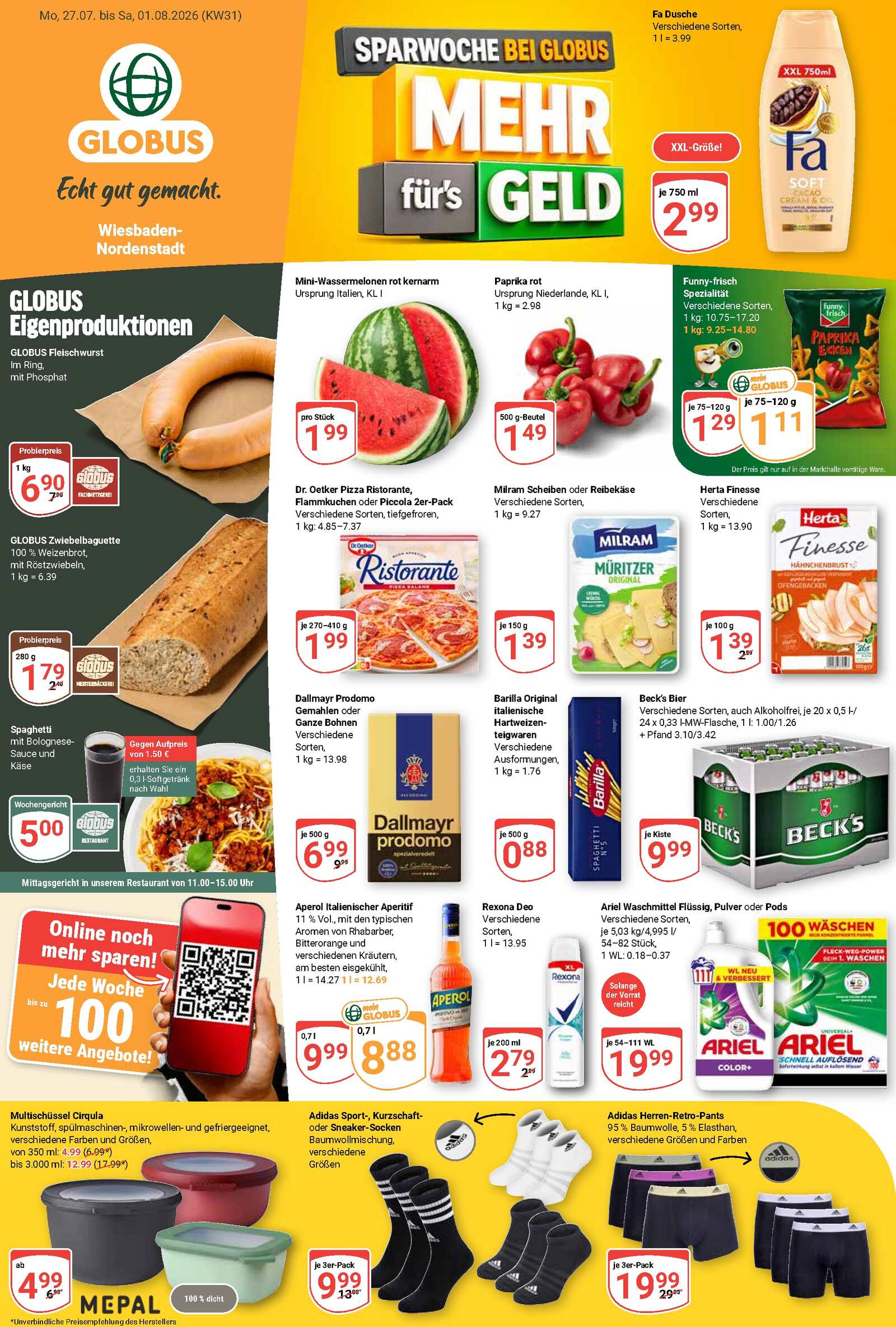 Globus Aktueller Prospekt ab Montag Seite 1